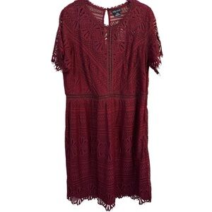 City Chic Dress Dinner Date Sz 18 Cranberry Formal Wedding Lace Whimsigoth Y2K